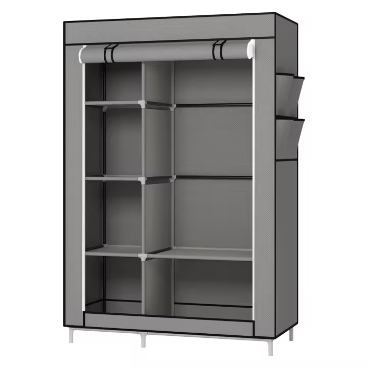 Armario plegable de tela con barra para colgar ropa, 105 x 45 x 170 cm. - 1