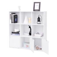Estantería blanca de madera con 6 cubos y 3 cajones, biblioteca para hogar u oficina, ideal para libros, salón comedor - details 2