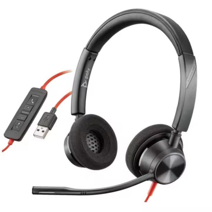 Plantronics Blackwire 3320 USB-A Auricular biaural con cancelacion de ruido, control de volumen y llamadas en el cable, conector USB-A - 1