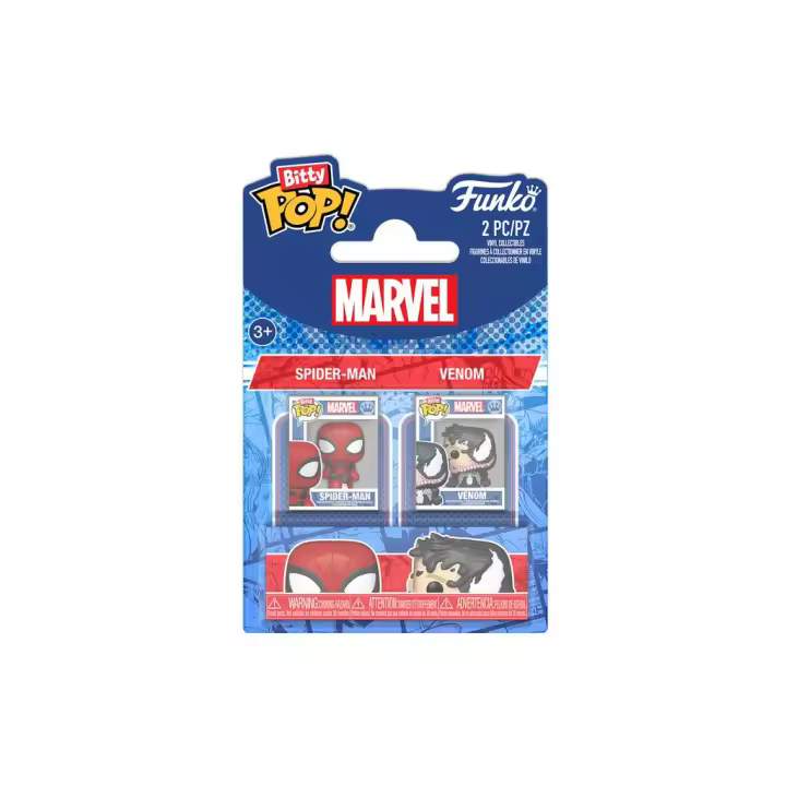 Funko Bitty Pop Marvel Spiderman Pack 2 con Spiderman y Venom - 1