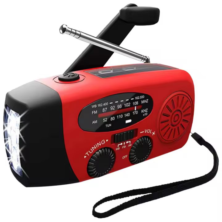 Radio De Emergencia Con Luz De LED Y Crank De Mano 2000mAh AM FM NOAA Solar Tenedor De Emergencias Y Camping Con Cargador De Power Bank - 1