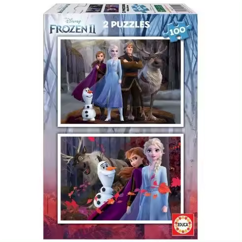 PUZZLE FROZEN 2X100-PIEZAS EDUCA BORRAS Raíz EDADES EDAD DE 6 A 9 AÑOS Todos los juguetes PUZZLES NIÑOS - 1