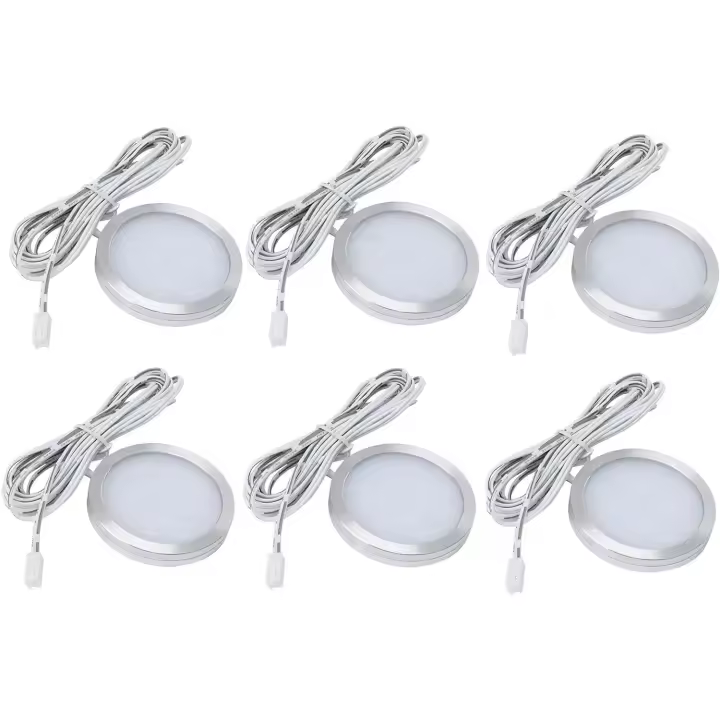 Foco Led Interior de 6 UDS, 12V, 3W, Luz empotrable de techo para RV, Camper, Van, CARAVAN, Barco, fresh Blanco - 1