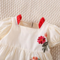 Vestido De Bebé Para Niña Estilizado Con Flores Estilo Chino Y Occidental Vestido De Verano Para Niñas (0-3 Años) - details 4