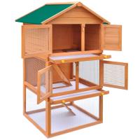 vidaXL Casa de animales pequeños jaula conejera 3 niveles madera - details 2