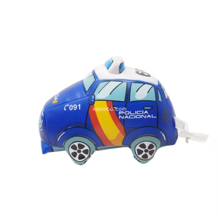 Peluche Coche Policía - Peluche de vehíclo, hecho con polipiel, fibra suave - xocoto - 1