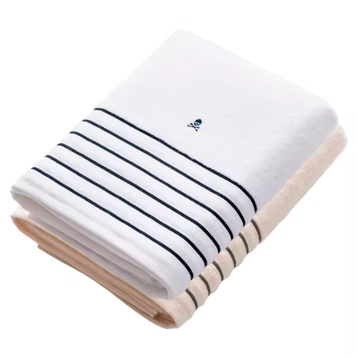 Scalpers Home Conjunto de 2 Toallas de ducha (150x90), 100% algodón, 470 GSM, en gris y blanco - 1
