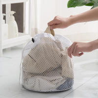 Bolsa De Ropa Con Cierre De Cordón Para Lavandería Organizador De Ropa Sucia En Malla Bolsa De Lavado Coarse Net Estilo Moderno Material Poliéster - details 11