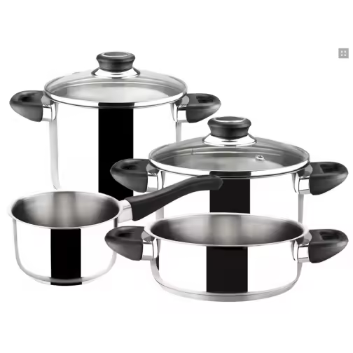 MAGEFESA ® Royal batería de cocina, 6 piezas, fabricada en Acero Inoxidable, Compatible con Todo Tipo de Fuego, INDUCCIÓN. Fácil Limpieza y Apta lavavajillas - 1