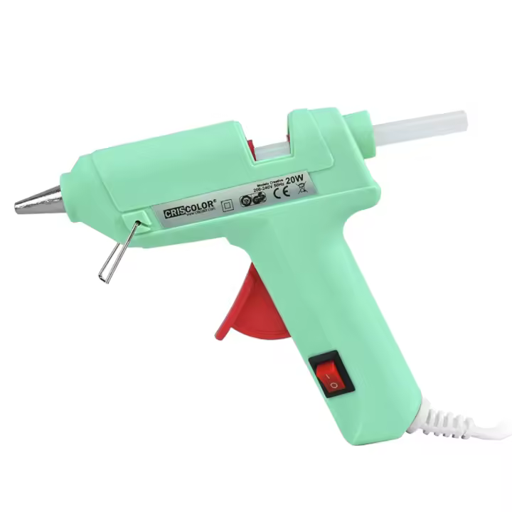 Pistola de silicona caliente 20W modelo Creative pistola de pegamento encolar con interruptor apagado/encendido incluye 2 barras de silicona cable de 2 metros bricolaje manualidades artesanía reparaciones - 1