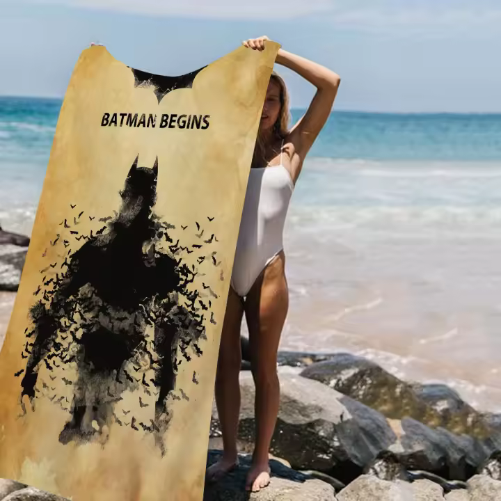Toalla De Playa Batman El Caballero Oscuro Anime Absorbente Suave Para Niños Regalo Ideal Para Viajes Camping Gimnasio Tamaño 30x60 Cm - 1