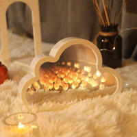 Lámpara De Noche En Forma De Tulipán DIY Nube Espejo Decoración Para Habitación De Niña Marco De Fotos Luz De Lectura Para Cama Regalos De Navidad - details 11
