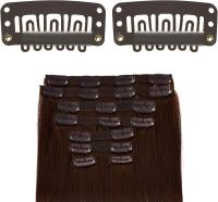 Paquete de 20 pinzas para extensiones de cabello, pinzas metálicas a presión para extensiones y tramas de cabello, pinzas para pelucas, pinzas a presión en forma de U con goma suave. - details 1