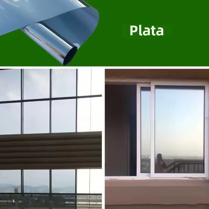 Película De Espejo Unidireccional Para Ventanas Adhesiva Reflector Solar Protector De UV Para Vidrio De Hogar Y Coche DIY Tela De Vinilo Privacidad - 1