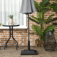 Outsunny Base para Sombrilla de Jardín de 12 kg Soporte de Parasol Cuadrado de Resina para Mástil Ø32/38 mm para Terraza Patio Balcón 44x44x33 cm Negro - details 5