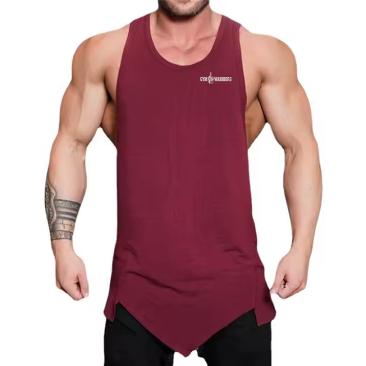 Men Gym Sport Workout Tank Tops Fitness Bodybuilding Cotton Vests Muscle Slim Fit Singlets Summer Casual Fashion Print Clothing - 1