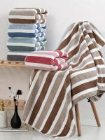 Juego De Toallas De Baño De 2 Piezas Estriadas Absorbentes Rápidas Y Secas Suaves Y Amigables Con La Piel Ideal Para Uso Diario - details 4
