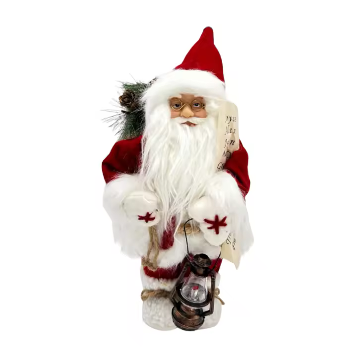 Papá Noel Decorative de 40H cm with Elegant Traje Rojo, Lista de Nombres y Interior - 1