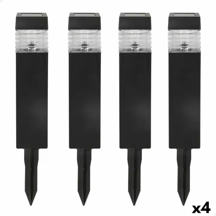 Set de estacas solares de jardín Aktive 4 Piezas Plástico 6 x 39,5 x 6 cm (4 Unidades) - 1