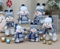 Muñeco De Nieve De Navidad Azul Encantador Muñeco De Nieve De Navidad Figura De Muñeco De Nieve Esquiando Colgante Para Árbol De Navidad Regalo De Año Nuevo - details 0