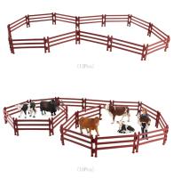 Juguetes DIY Para Niños Animales De La Granja Ponedero Valla Modelo Pastura Zoológico Figuras Captura Lobo Guardia De Acción - details 7