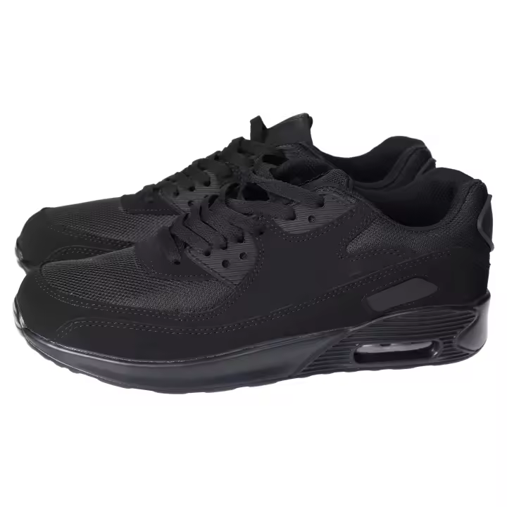 Deportivos marca COMFORT para hombre en color negro. Zapatillas deportivas de hombres en color negro con cierre de cordones y plantilla extraible memory foam - 1
