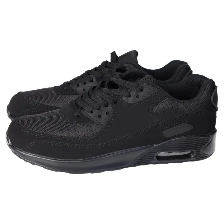 Deportivos marca COMFORT para hombre en color negro. Zapatillas deportivas de hombres en color negro con cierre de cordones y plantilla extraible memory foam - 1