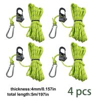 4pcs Cuerda De Acampar 5m Ajustador De Cordón Para Tienda De Campaña Correa Reflectante Tensión Rápida Pulley Ratchet Cierre De Ancilla - details 8
