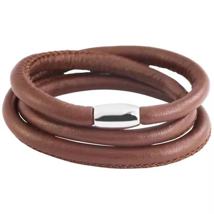 Akzent® Pulsera Redonda de Couro Genuíno Cham Cham 57cm - 1