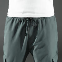 Pantalones De Cargo Para Hombre Con Cintura Media Y Diseño De Cordón Trousers Poliéster Adecuados Para Citas Y Escena Casual - details 11