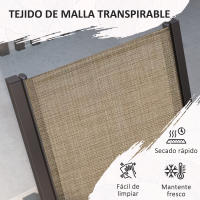 Outsunny Conjunto de Comedor de Exterior de 7 Piezas Conjunto de Mesa y 6 Sillas de Jardín con Sillas Apilables y Marco de Acero para Terraza Patio Caqui - details 5