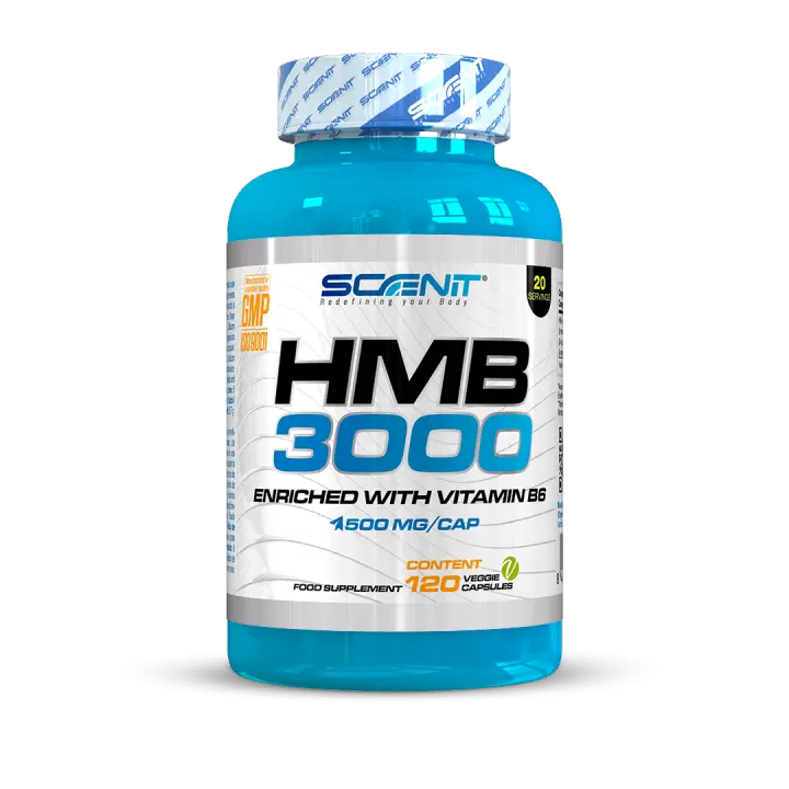 HMB 3000 - 3000 mg de HMB suplemento capsulas con Vitamina B6 - HMB capsulas - HMB Puro - Suplemento HMB - 120 cápsulas veganas - 1