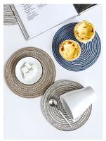 6pcs Tapetes Redondos Para Mesa Hechos De Lino Ecológico Antideslizantes Para Comedor Y Café Decoración De Cocina Almohadillas Para Tazas Y Vajilla - details 13