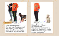 Correa Para Perros De Mano Libre 3m Reflectante Para Caminar Correr Y Jogging Adecuada Para Grandes Medianos Y Pequeños - details 0