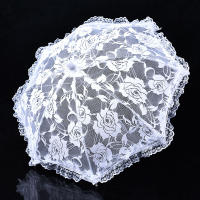 Paraguas De Boda Elegante Con Encaje Blanco Para Fotografía Decoración De Escenario Y Fiestas De Matrimonio Material De Poliéster - details 2