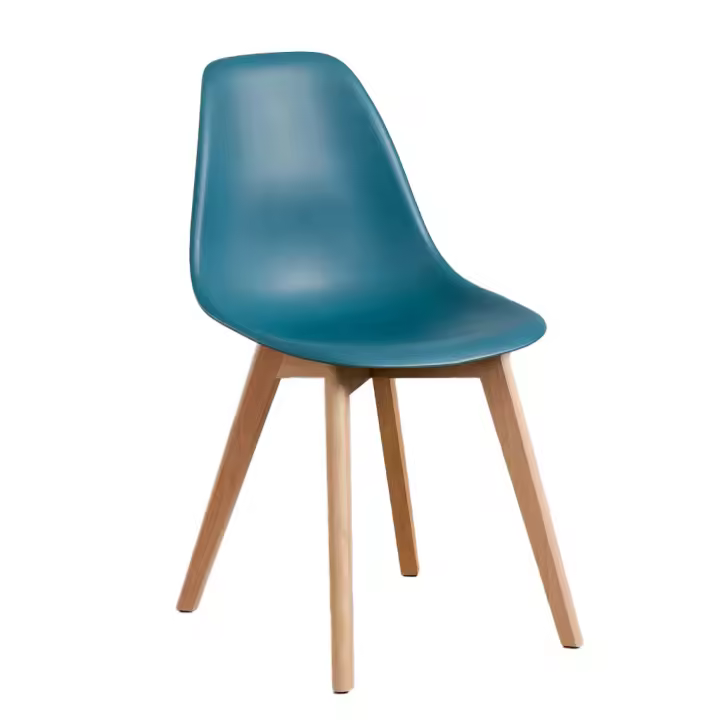 ORION91 Silla ARA Color Azul Petróleo y Patas Haya 46x55x83 cm Comedor Oficina Salón Teletrabajo Cocina – SpazioLuzio - 1