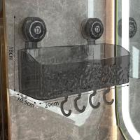 Cesta De Almacenamiento Para Baño Con Ventosa Montaje En Pared Organizador De Cosméticos Soporte Para Shampoo Y Champú Accesorios De Baño - details 2