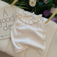 Conjunto De Ropa Para Bebé Niña Bear Leader Verano Sin Mangas Con Encaje Y Bow Flower Print Shorts Estilo Casual Material Algodón Y Poliéster - details 1