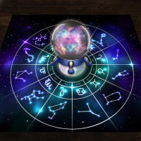 Mantel De Taro Con Doce Constelaciones Y Cielo Estrellado 1pc Decoración De Juego De Tarot Estilo Moderno Poliéster 100% - details 18