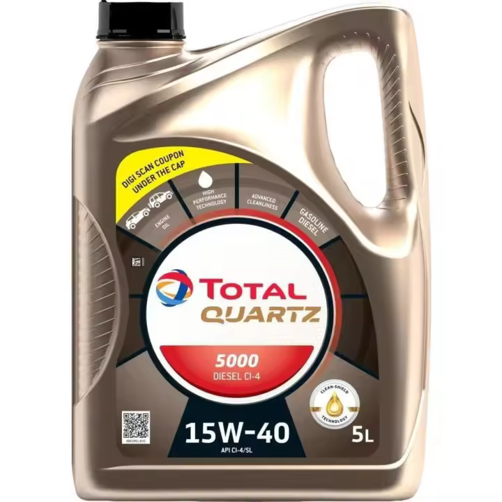 Total Quartz 5000 15 W-40 Multigrade Diesel Aceite de Motor, 5 L - 1