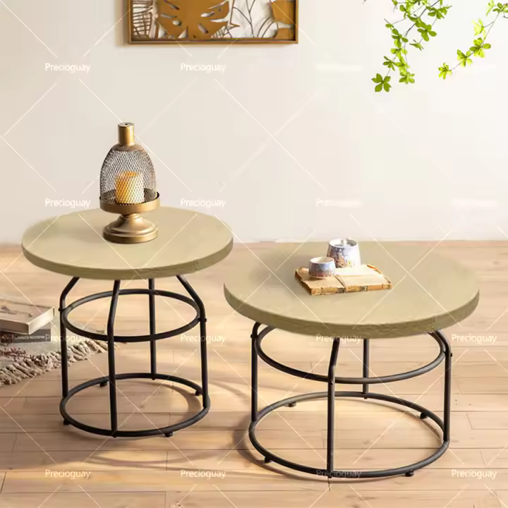 Mesa Redonda Camilla | Pino | Tablero de partículas | Mesa de comedor para salón, cocina o terraza | | Ideal para invierno y verano | Sin pintar | Mesa color madera | 45x55 centímetros - 1
