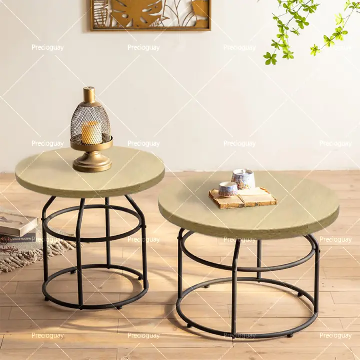 Mesa Redonda Camilla | Pino | Tablero de partículas | Mesa de comedor para salón, cocina o terraza | | Ideal para invierno y verano | Sin pintar | Mesa color madera | 45x55 centímetros - 1