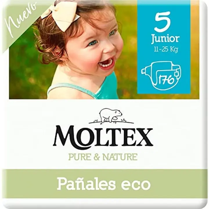 PAÑAL MOLTEX PURE & NATURE TALLA 5 (13-18KG) 44 UDS - 1