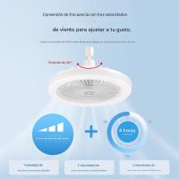 Luz de ventilador de techo E27, Luz de ventilador Instalación fácil con temporizador, Techo Transparent Ventiladores de techo con Luces, Luz de ventilador inteligente, 2 en 1 Diseño de control remoto - details 1