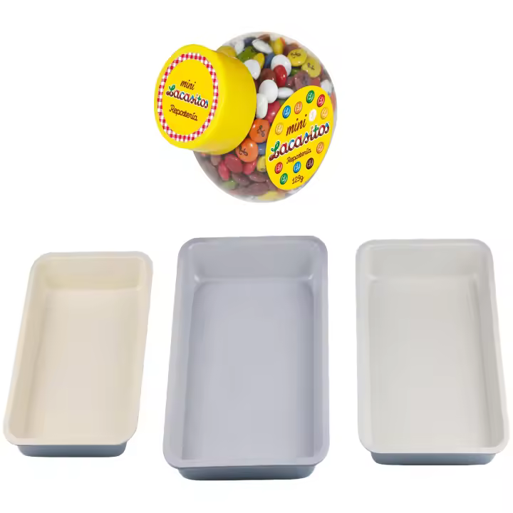 Pack repostería:LACASITOS MINI COLOR BOTE 129G+Set 3pc moldes para horno menorca - 1