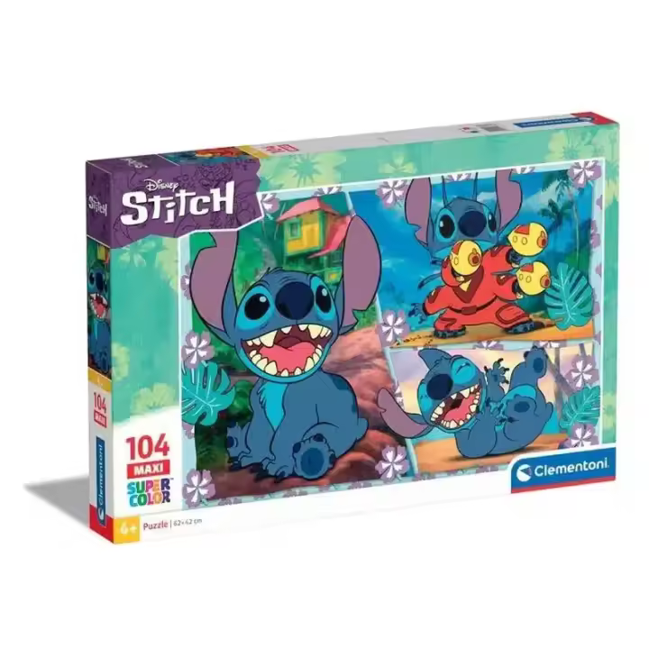 Maxi Super Color Puzzle 104 piezas Stitch 23776 CLEMENTONI - 1
