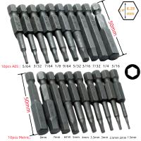 Juego De 10 Piezas De Brocas De Destornillador Magnético Con Cabeza Hexagonal SAE/Metrica Y Cuerda De 1/4" Diámetro Y Mango De Solución Rápida Para Herramientas De Jardín - details 2