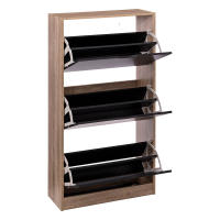 ARISE SHOP-Zapatero 3 Cajones Negro,Zapatero de madera moderno, zapatero entrada recibidor, mueble zapatero para pasillo,60×23,3×119,5cm - details 1