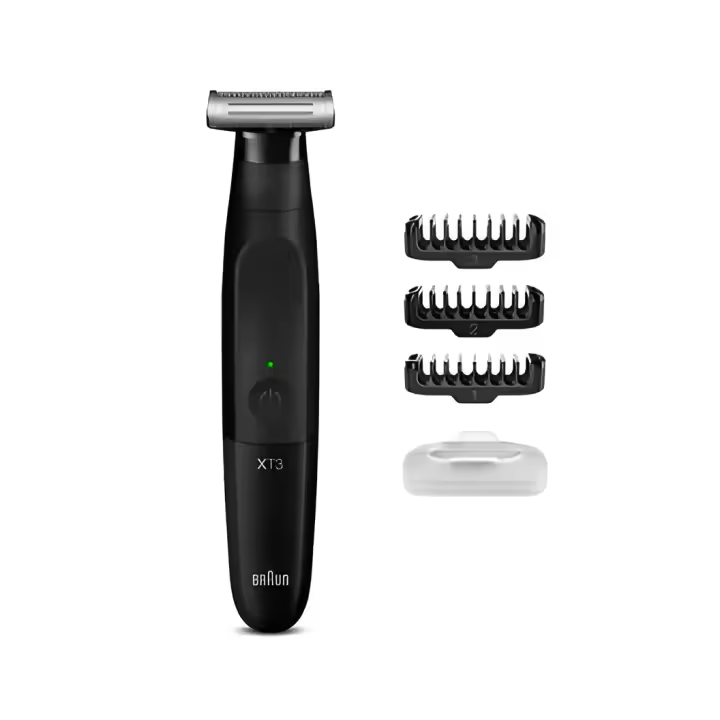 Braun Afeitadora Corporal XT 3100 Negro - 3 Peines Guía, Batería 45min, Cuchillas 4D - 1