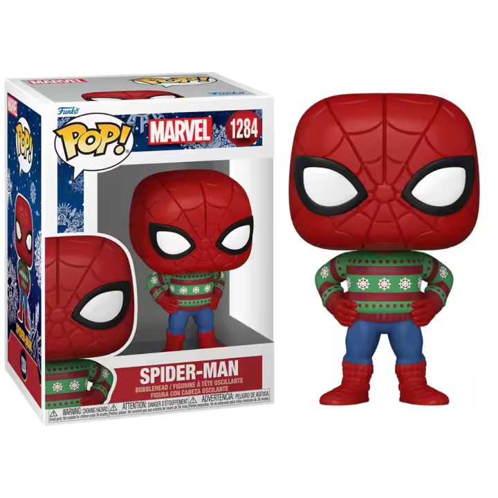 Funko Pop!  Marvel Holiday - Spiderman con Jersey, 72190, Nº 1284 - 1